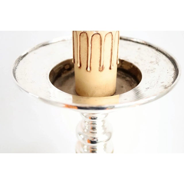 Italian Silver Plated Bronze Table Lamp, 1970s For Sale - Image 12 of 14