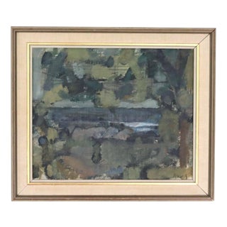 Alvar Jansson, Obscured by Trees, 1950s, Oil on Canvas, Framed For Sale