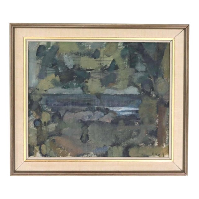 Alvar Jansson, Obscured by Trees, 1950s, Oil on Canvas, Framed For Sale
