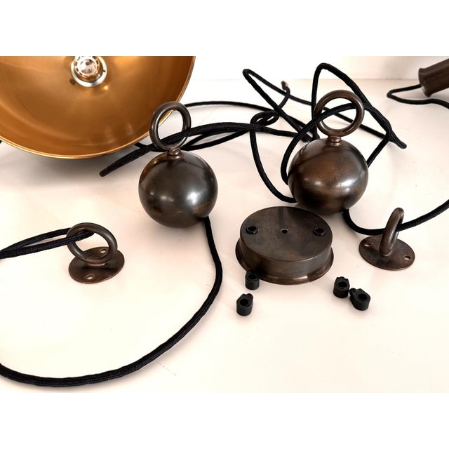 Early Adjustable Double Counterweight Pendant in Brass by Florian Schulz, 1970s For Sale - Image 16 of 18