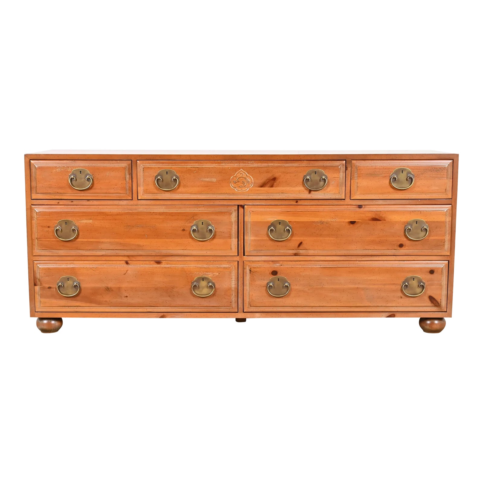 Henredon MidCentury Hollywood Regency Pine Dresser or Credenza Chairish