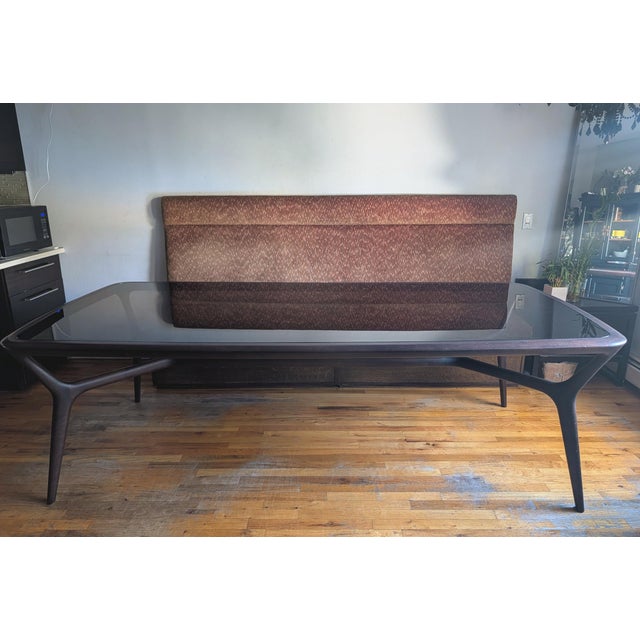 2010s Ceccotti Collezioni “Sevenmiles” Dining Table by Roberto Lazzeroni, American Walnut With Bronzed Glass Top For Sale - Image 5 of 10