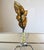 Pair of Vintage Italian Tole Leaf Finials, Gold Leaf Emerald Green Brass Base For Sale - Image 4 of 7