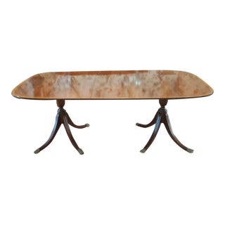 1920s Sheraton Banded Mahogany Dining Table For Sale