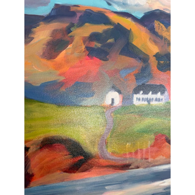 Kevin Broad “Videy / Reykjavik” Iceland Series Acrylic Landscape Painting in Gilt Frame For Sale In Miami - Image 6 of 12