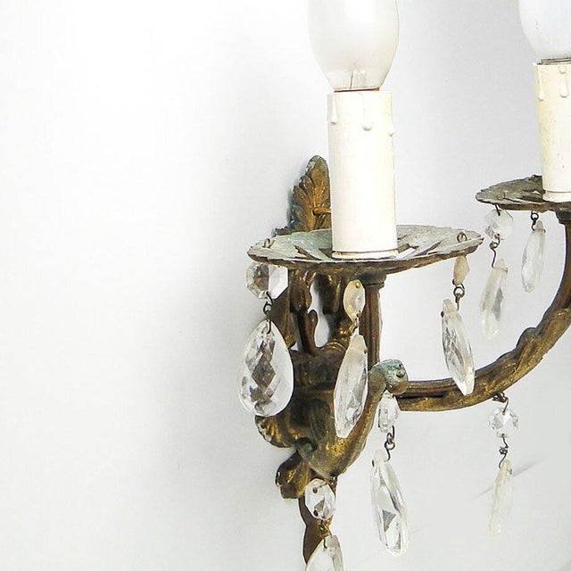 Metal Vintage Two-Armed Wall Lamp, 1970s For Sale - Image 7 of 8