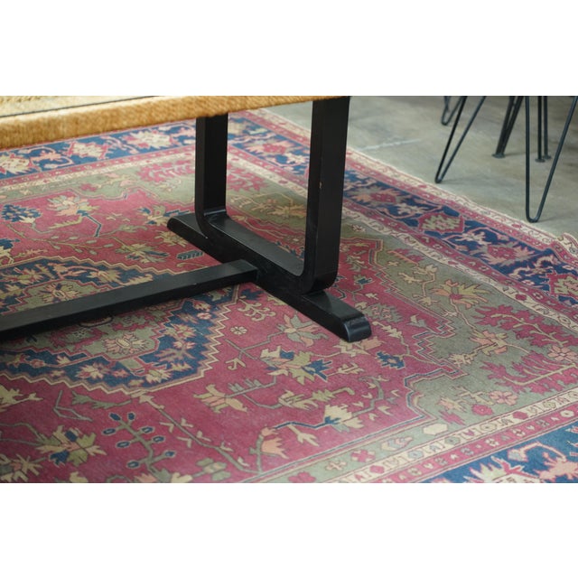 Wood A Modernist Rope and Ebonized Wood Dining Table With Glass Top For Sale - Image 7 of 10