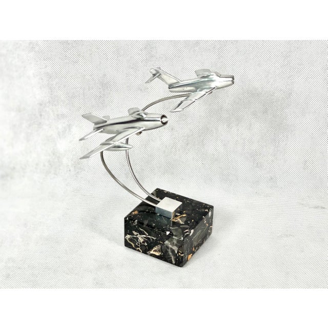 Metal Cabinet Miniature with MiG 15 and MiG 19 Planes, Poland, 1950s For Sale - Image 7 of 16