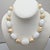 Vintage 1980s Signed Givenchy Goldtone White Beaded Faux-Pearl Necklace For Sale - Image 9 of 9