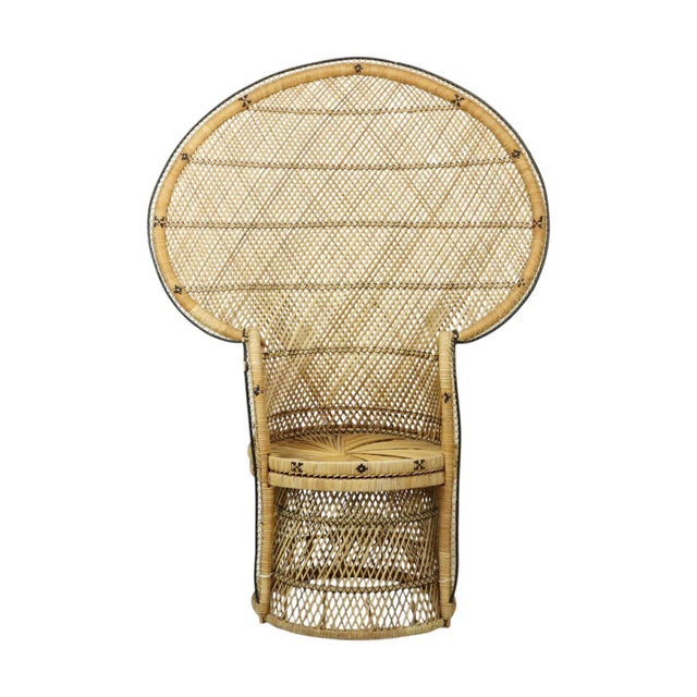 Large Boho Peacock Emanuelle Chair in Rattan, 1960s For Sale - Image 16 of 16