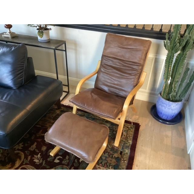 Mid 20th Century Danish Bentwood Armchairs and Ottomans by Stouby For Sale In Sacramento - Image 6 of 13
