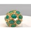 22Ct Natural Emerald, 12 Oval Stone Dome Shape Cocktail Ring 14 Kt Yellow Gold For Sale - Image 16 of 18