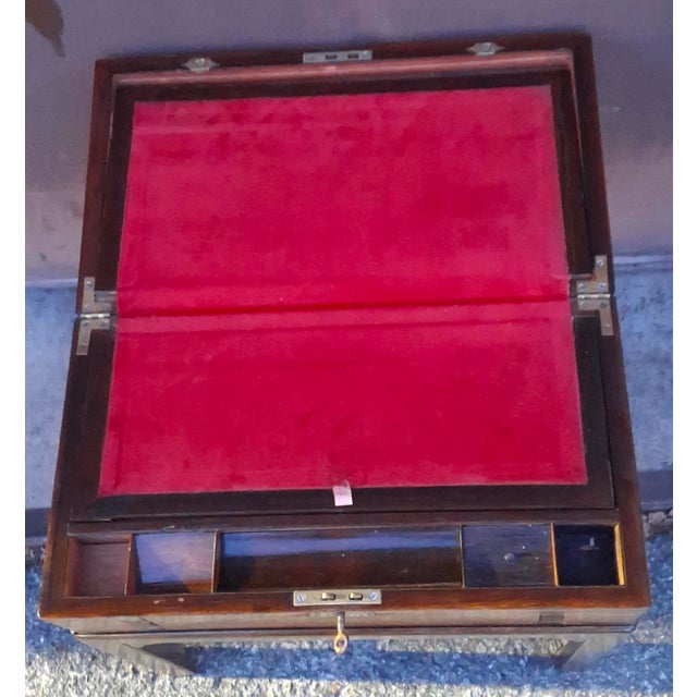 Brown 19th Century George III Rosewood Lap Desk on Stand, Circa 1810s For Sale - Image 8 of 16