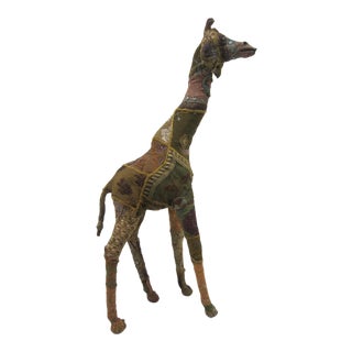 Anglo Raj 1950's India Folk Art Giraffe Figure For Sale