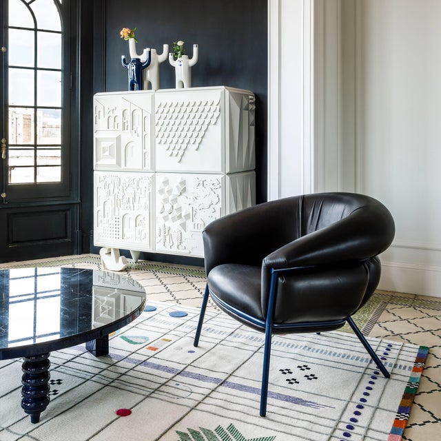 Contemporary Black Grasso Armchair by Stephen Burks for Bd For Sale - Image 3 of 6