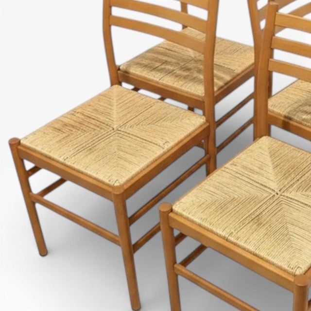 Italian Beech Ladder Back Dining Chairs, Set of 2 For Sale - Image 10 of 12