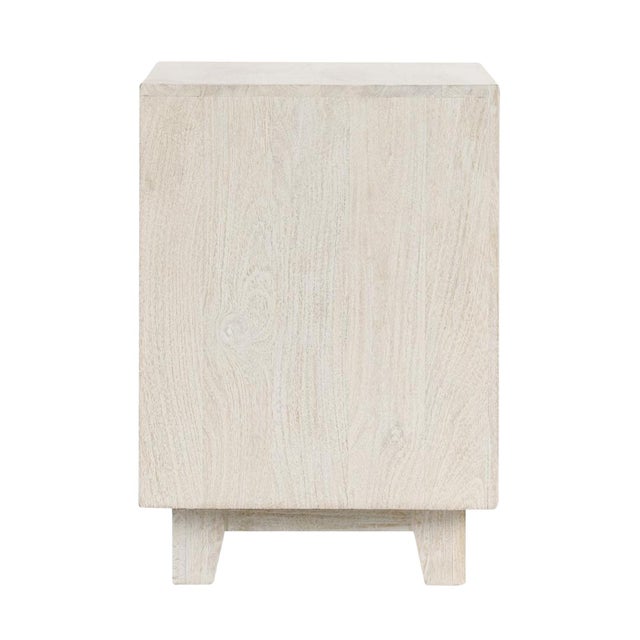 White Bevel Wood Nightstand For Sale - Image 4 of 9