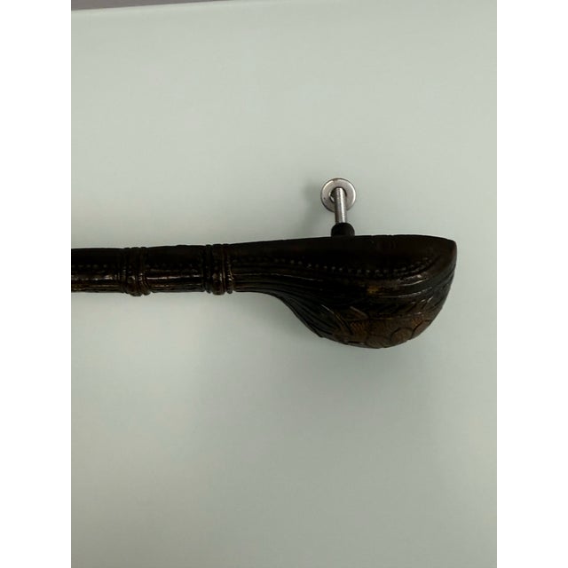 Brass Sitar-Shaped Door Handle, Vintage For Sale - Image 12 of 12