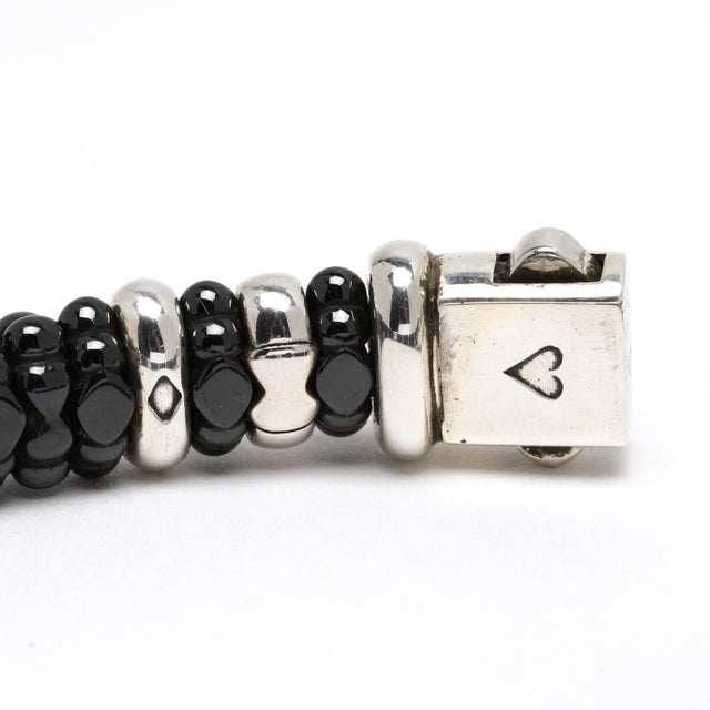 Lagos Caviar .28ctw Diamond & Black Ceramic Bead Bracelet, Sterling Silver For Sale In Greensboro - Image 6 of 8