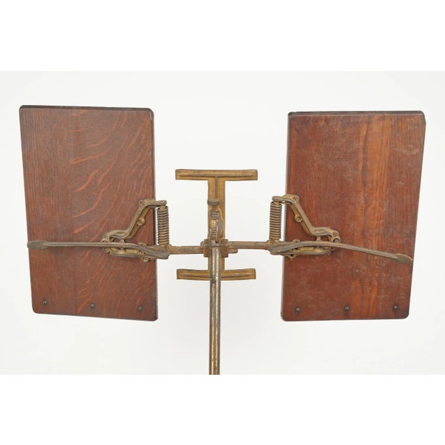 Wood Antique Victorian Cast Iron & Oak Dictionary Stand For Sale - Image 7 of 12