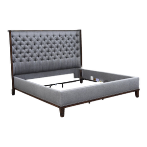Vanguard Furniture Michael Weiss King Size Bed Frame Tufted Grey Fabric