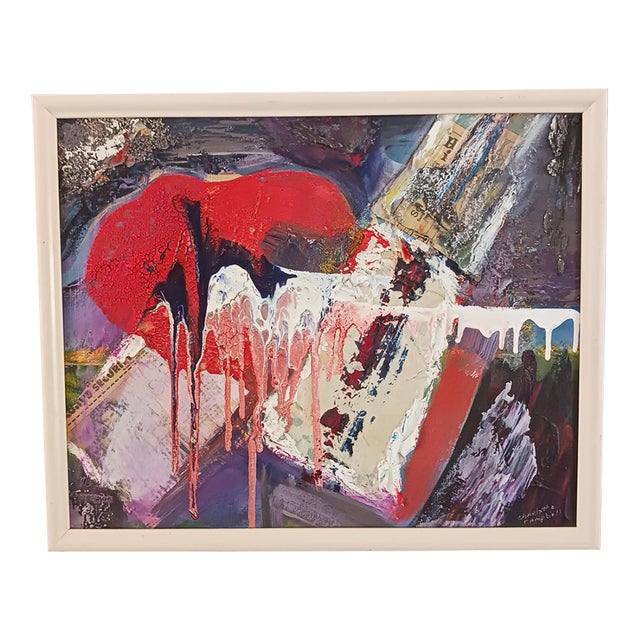 Charlotte May Campbell Powerful Mixed Media Painting About September 11 2001 For Sale