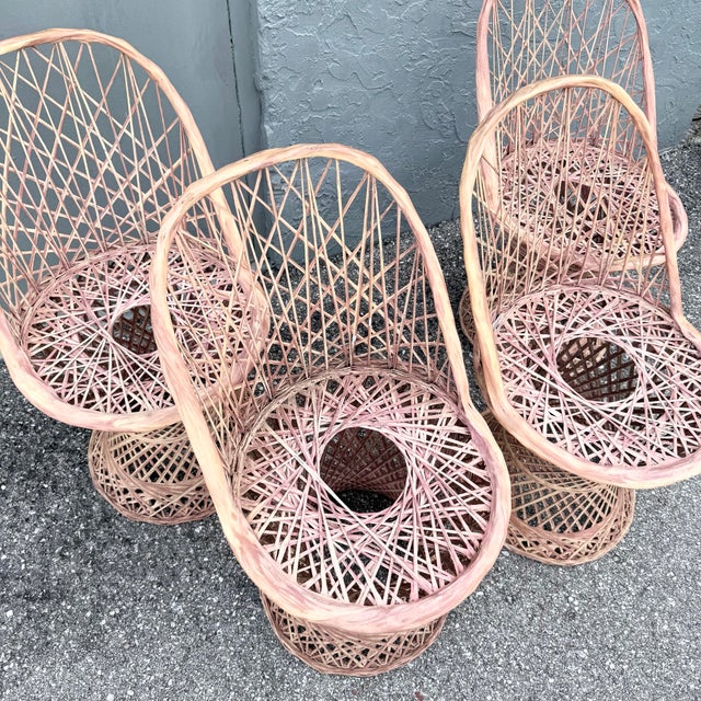 Mid-Century Modern Mid Century Modern Pink Spun Fiberglass Chairs - Set of 4 For Sale - Image 3 of 4