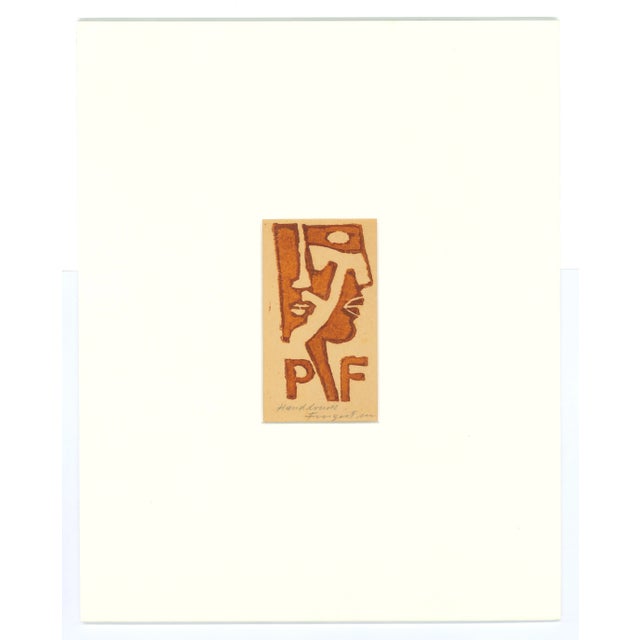 Ex Libris - PF is an original xilograph artwork realized by Michel Fingesten in the 1930s Hand-signed on the lower center....