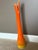 Vintage 60's Bittersweet l.e. Smith Orange Art Glass Swung Vase 30 1/2" Tall MCM Handblown Floor Vase For Sale - Image 10 of 15
