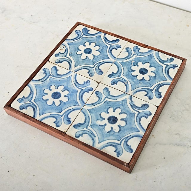 About Dimensions: 1 ¼ H x 12 W x 12 D The artistry and industry of Portuguese azulejos tiles is a tradition that dates...