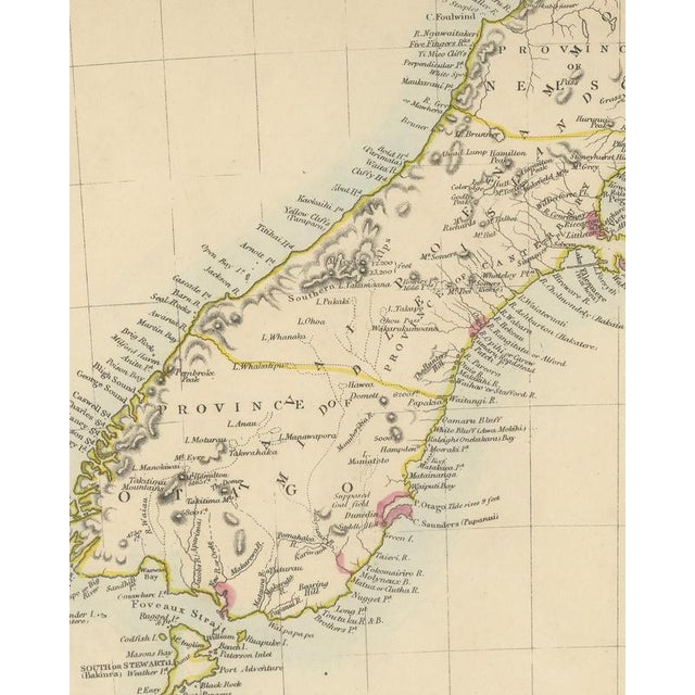 19th Century Antique Map of the Islands of New Zealand with Provinces and Settlements, 1858 For Sale - Image 5 of 9