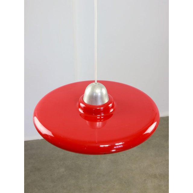 Space Age Saucer Pendant in Red Acrylic Glass from Guzzini, 1960s For Sale - Image 12 of 18