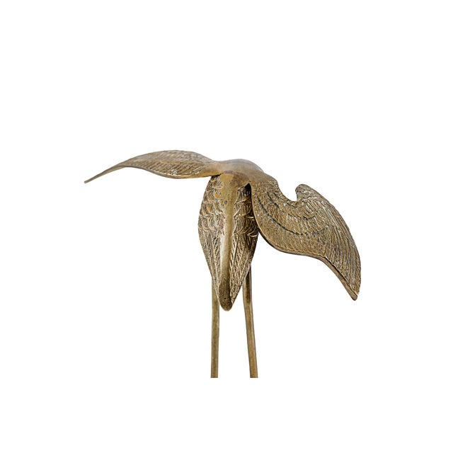 Mid-Century Modern Leonard Brass Crane Figurines (12") For Sale - Image 12 of 15