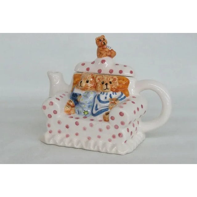 Tea Nee Sitting Pretty Teddy Bear Collection Vintage Teapot For Sale - Image 10 of 11