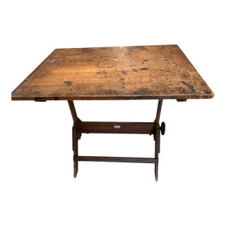1940s Mid Century Industrial Drafting Table For Sale