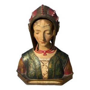 Renaissance Revival Polychrome Plaster Bust, Circa 1920.