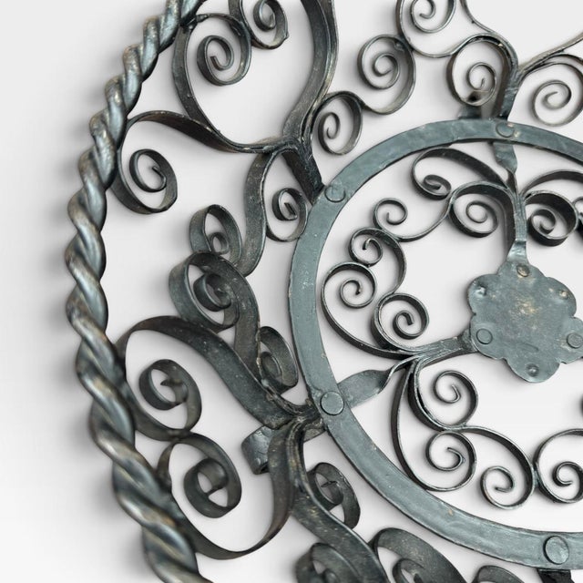 German Wrought Iron Scrollwork Footed Fruit Basket - Mid 20th Century For Sale - Image 6 of 15