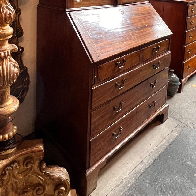 English George II Mahogany Mirrored Bureau Cabinet (Secretary Bookcase) For Sale - Image 16 of 16