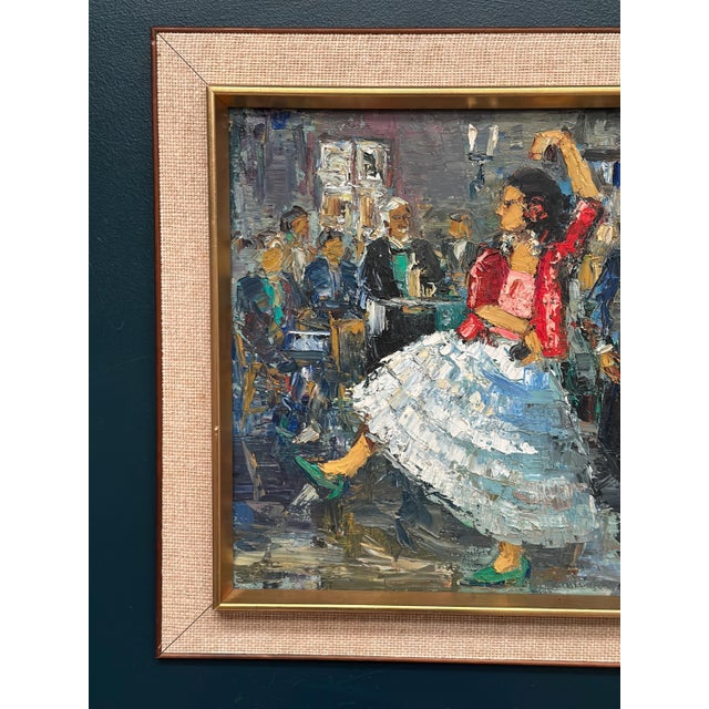 Original Swedish Oil on Canvas – “Dancing Couple in Lively Setting” – Signed – Vintage & Framed – 69 × 62 cm (27.2" ×...