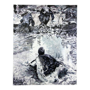 Gina Fiedel, "A Cold Sky " 1986 84" X 66" Oil Painting on Canvas