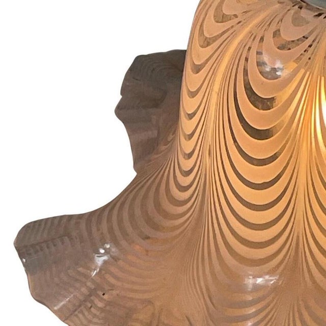 Murano Italian Swirl Hankerchief Shaped Lamp in Glass For Sale - Image 5 of 8