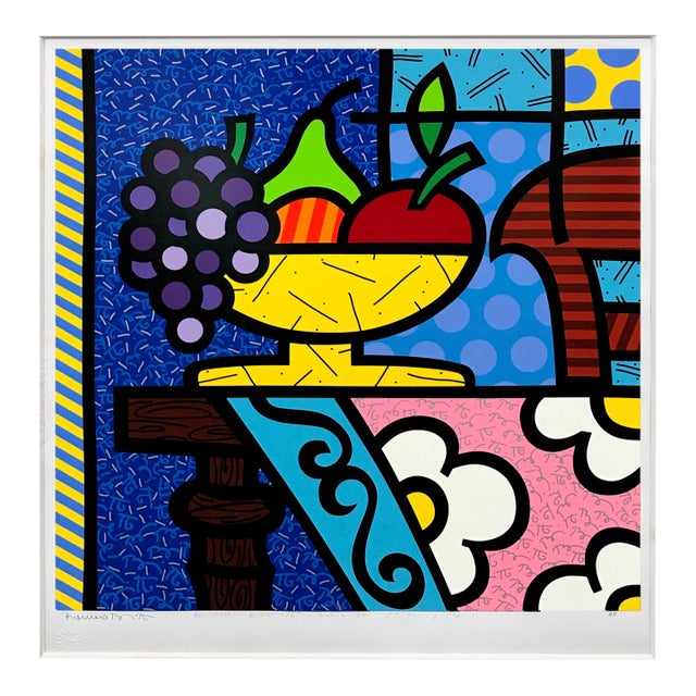 Romero Britto, Home (Large Custom Framed Hand Signed Serigraph), 1995 For Sale