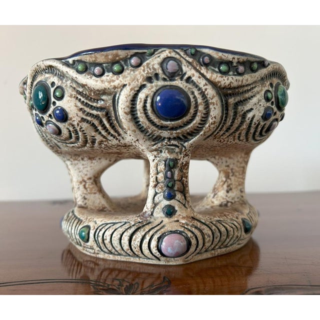 Art Nouveau Painted Ceramic Centerpiece from Amphora / Riessner, Stellmacher, & Kessel, 1890s For Sale - Image 14 of 14