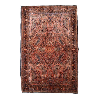 1920s, Handmade Antique Persian Sarouk Rug 3.6' X 5.5' For Sale