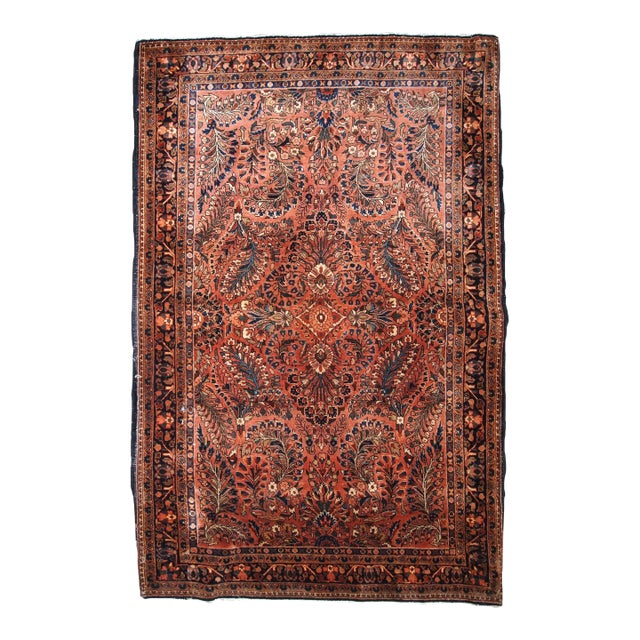 1920s, Handmade Antique Persian Sarouk Rug 3.6' X 5.5' For Sale