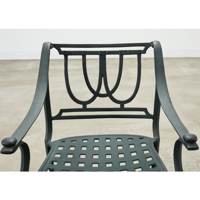 Set of Four Brown Jordan-Style Neoclassical Garden Armchairs For Sale - Image 9 of 18