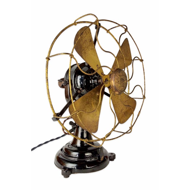 General Electric Original Circa 1920 Gec Tab Base Freezor Magnet Desk Fan For Sale - Image 4 of 8