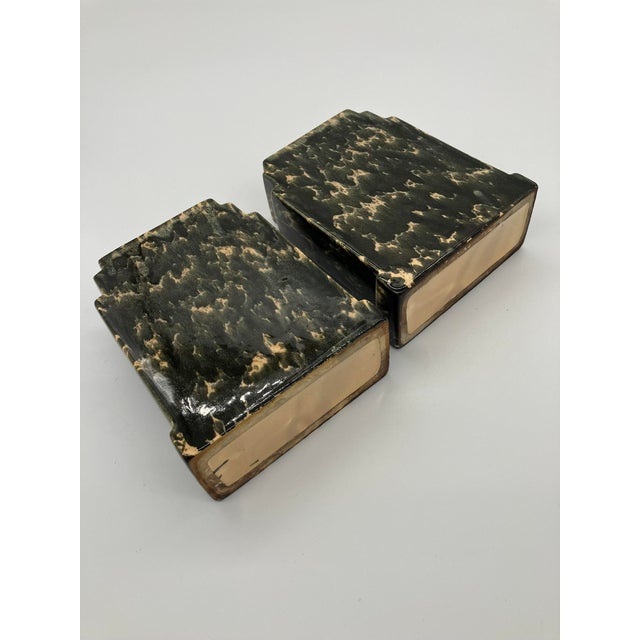 Early 20th Century Pair of Art Deco Ceramic Vases – Marble Effect Glaze, 1920s–1930s For Sale - Image 5 of 14