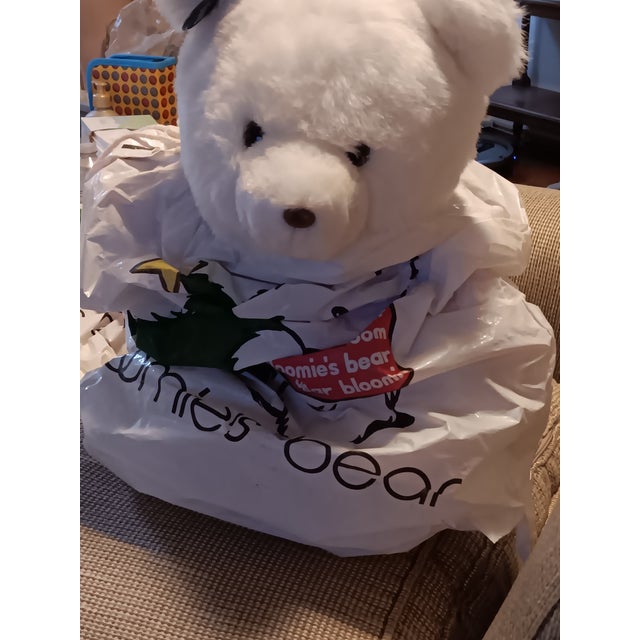 1986 Pristine in Package White Christmas Large Bloomie Bear For Sale - Image 10 of 12