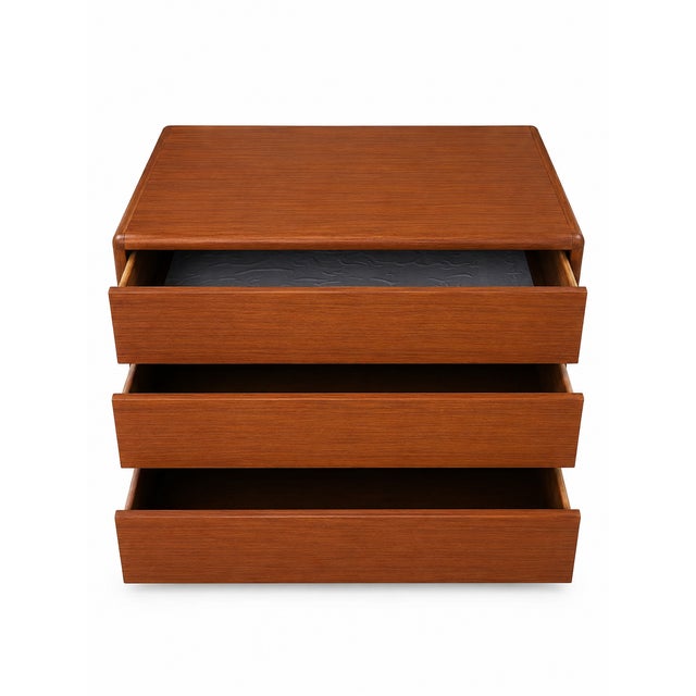 Petite Teak Dresser, Three Drawers, Nightstand, Mid Century, McM, Danish Modern For Sale - Image 4 of 6